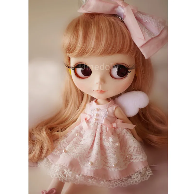 1 комплект милое розовое шифоновое платье с крыльями для Blyth Licca кукла azone