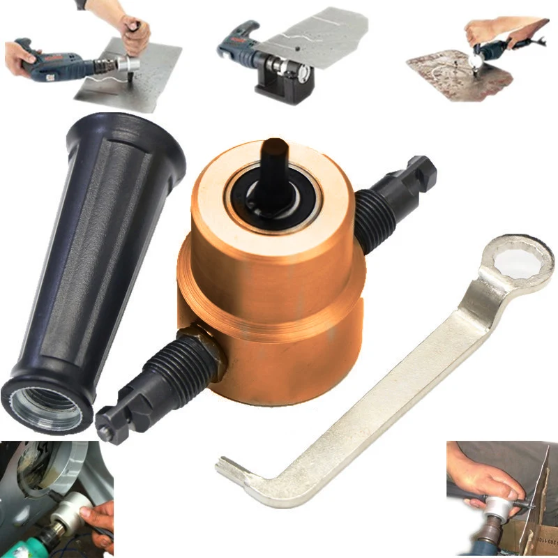 

1set Double Head Metal Sheet Cutter Nibbler Saw Sheet Cutter Free Cutting Tool for Drill Bits Attachment Mayitr