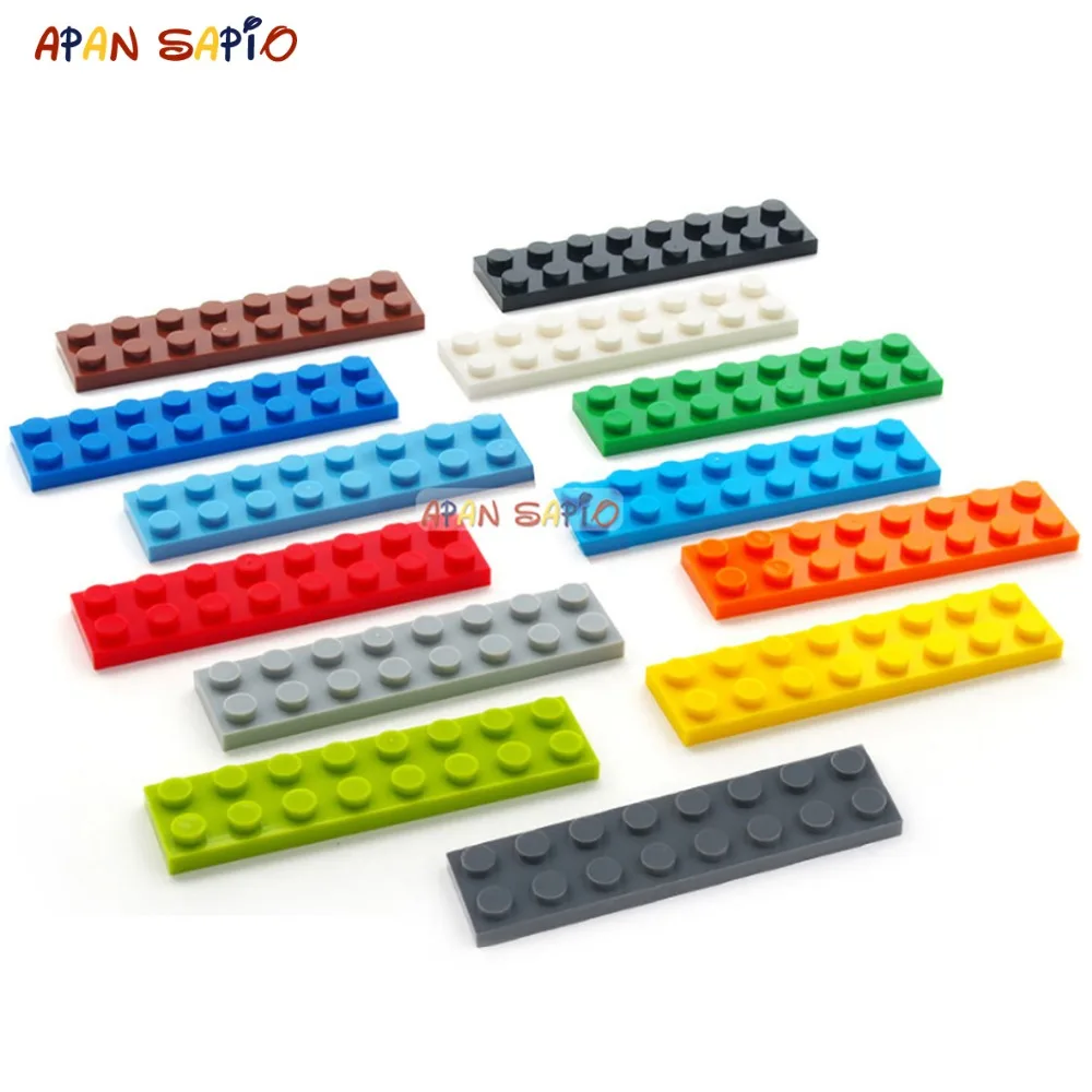

DIY Building Blocks 2x8 Dots 32PCS/lot 13 Colors Educational Creative Bricks Compatible With Legoed Duplos Toys for Children