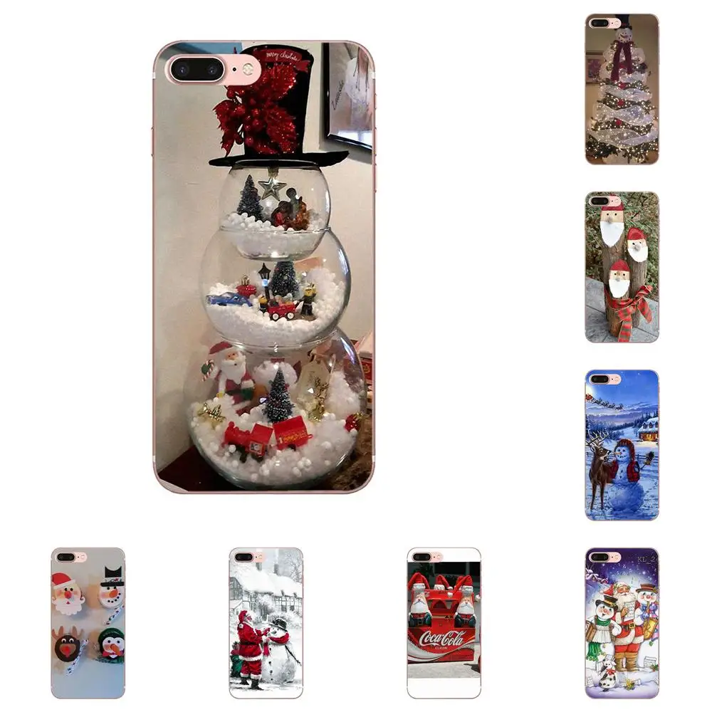 Рождественские подарки Санта Клаус со снеговиком для Galaxy Alpha Core Note 2 3 4 S2 A10 A20 A20E A30