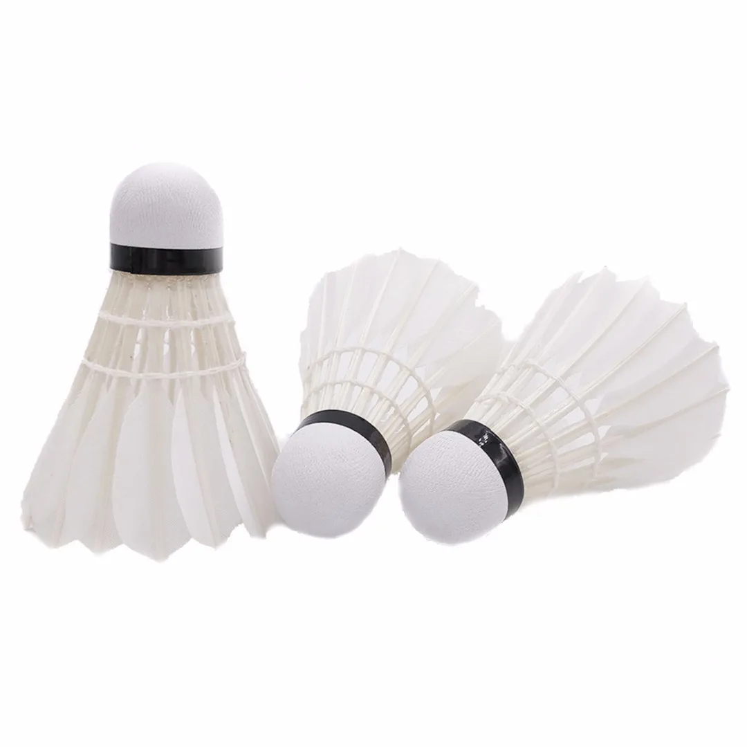 Nueva 15 unids bolas de bádminton profesional A60E blanco pluma de ganso bádminton bola Shuttlecocks con tubo bolas accesorios