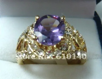 

6PC Excellent Beautiful purple zircon f ring rings (7-9#) FF