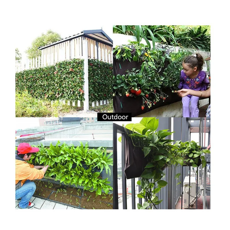 7 карманных подвесных вертикальных садовых настенных кашпо для двора, сада, домашнего украшения, комнатных/наружных трав, горшка для выращивания/войлочная посадочная сумка