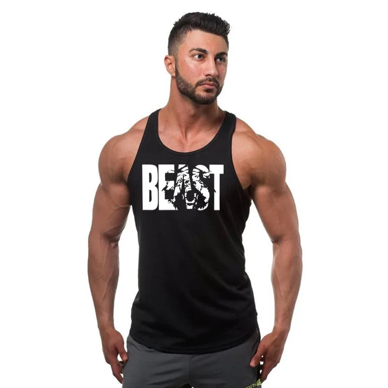 

Brand Clothing Fitness Beast Tank Top Men Stringer Golde Bodybuilding Muscle Shirt Training Vest Gyms Undershirt Singlets