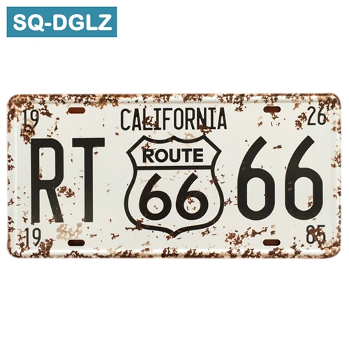 [SQ-DGLZ] Горячая Техасский Route 66 номерной знак бар украшение стены оловянный знак винтажный металлический знак домашний декор живопись таблички плакат - Цвет: 0070