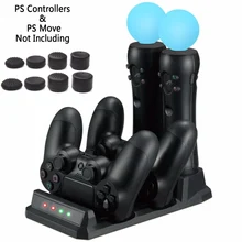 For Playstation 4 PS4 Slim Pro PS VR PS Move Motion Controllers 4 in 1 Charger USB Charging Dock Station Storage Stand Charge For Playstation 4 PS4 Slim Pro PS VR PS Move Motion Controllers 4 in 1 Charger USB Charging Dock Station Storage Stand Charge