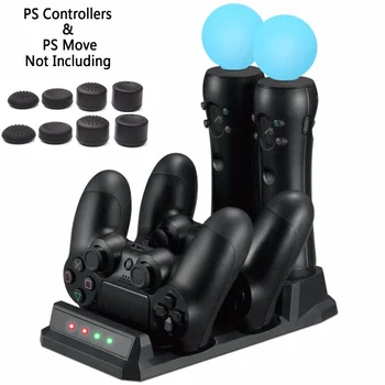 

For Playstation 4 PS4 Slim Pro PS VR PS Move Motion Controllers 4 in 1 Charger USB Charging Dock Station Storage Stand Charge