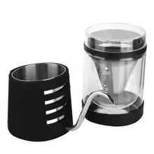 Длинный кофейник с длинным носиком капельная двойная трава заварник для кофе, чая ручная кофейная горшка черная гусиная кофейная бутылка для воды высокого качества