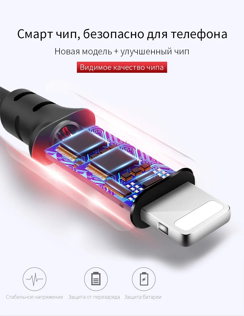 НОСО Нейлон Плетеный USB кабель для айфона Lightning передачи данных зарядный кабель для айфон 8 7 6 6s 5 usb шнур для зарядки iphone 5s x 10 зарядное устройство для телефона