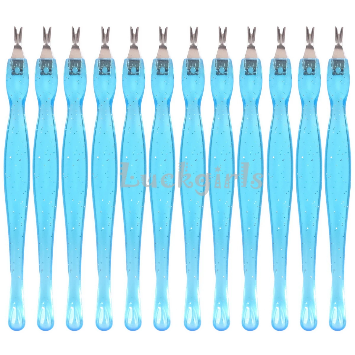 12 шт. синий мертвой кожи вилка кусачки толкатель триммер мозоль кутикула средство для снятия маникюра, педикюра из нержавеющей стали инструменты для дизайна ногтей