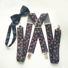 120 см плюс Размеры взрослых supenders бабочкой наборы для ухода за кожей 3,5 ширина Принт с цветком и ремешком X-задние подвески галстук-бабочка комплект Для мужчин Для женщин свадебные LB053