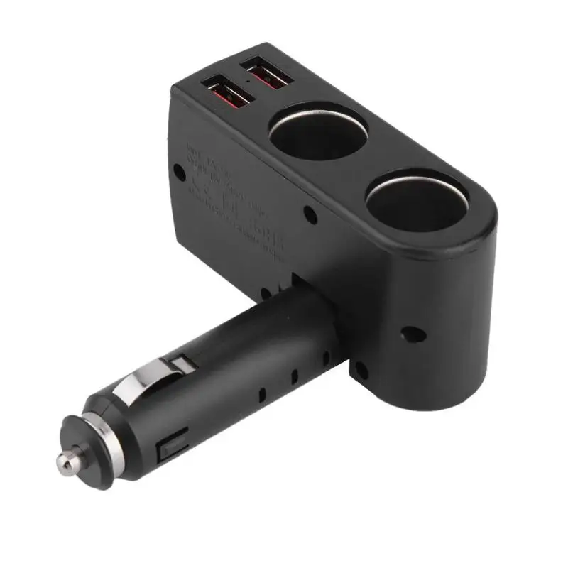 Quelima универсальное автомобильное зарядное устройство Dual USB QC3.0 зарядное устройство+ двойные розетки автомобильный прикуриватель удлинитель разветвитель
