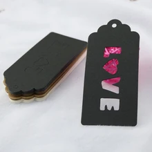 ЛЮБОВЬ крафт-бумага Ювелирные изделия одежда подарок Дисплей Упаковка карты бирки этикетки 200 шт коричневый белый черный Рождество поздравительная открытка