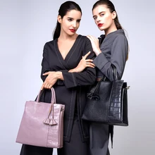 Черные женские сумки ZOOLER, Женская Большая Сумка-тоут из натуральной кожи, элегантная сумка на плечо, Офисная женская сумка с верхней ручкой, ручные сумки#926