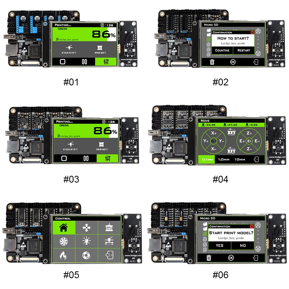 Материнская плата принтера LERDGE-X 3D-принтеры Управление; доска с ARM 32 бит материнская плата Управление с 3," Сенсорный экран