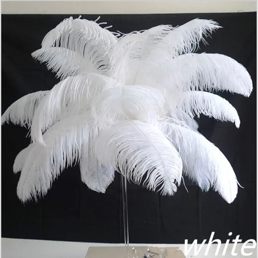 

50 PCS natural white ostrich feather 45-50 cm / 18 to 20 inches ostrich plumage performance headwear clothing plumes decoration
