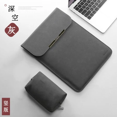 Scrub dark gray s3 Для женщин Для мужчин из матовой искусственной кожи сумка для ноутбука 15,6 14 для Macbook Air 13 Чехол Pro11 12 15 для Xiaomi Mi Тетрадь 12,5 13,3 крышка - Цвет: Scrub dark gray s3