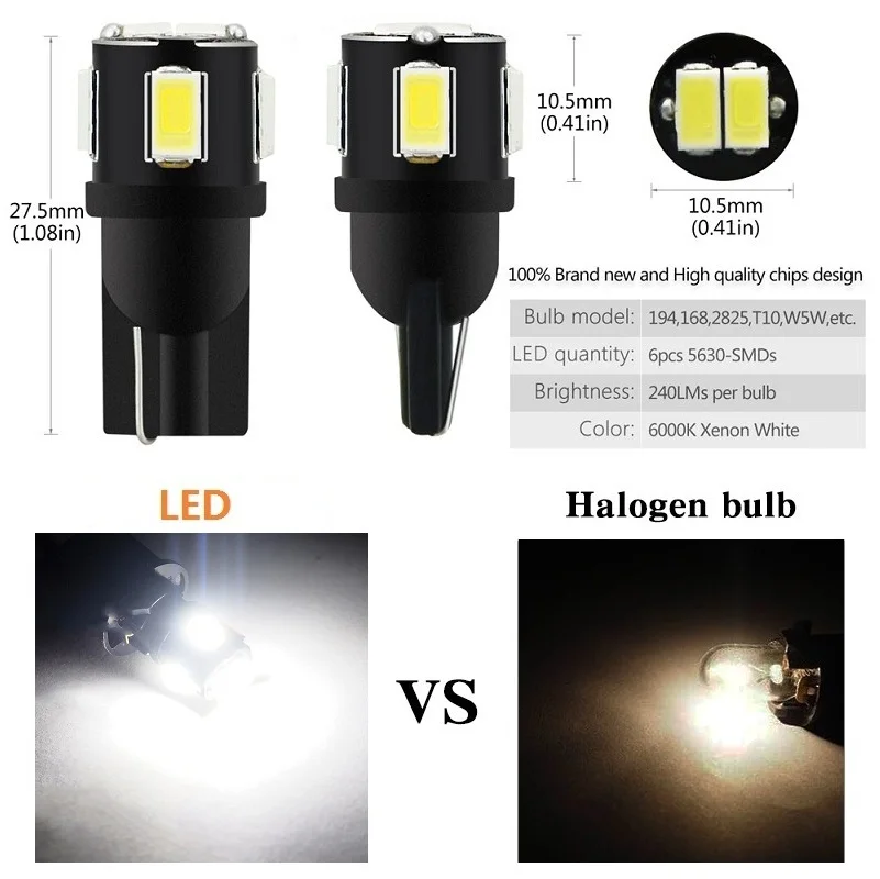 10x W5W LED T10 Светодиодные внутренние автомобильные фары для Mitsubishi Outlander Lancer 10 9 Galant ASX