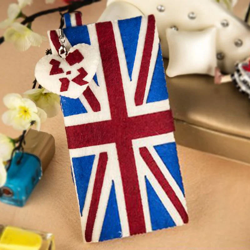 

Union Jack Style Women Wallet Credit Card Holder License & Passport Holder Felt DIY Package Handmade Sewing Art Felt Wallet