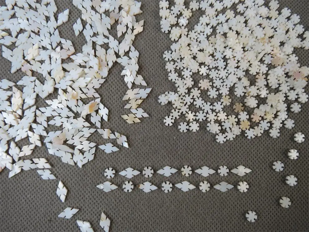 

50Pcs White Inlay 12mm*6mm + 50pcs 6mm*1.8mm mother of pearl shell blanks