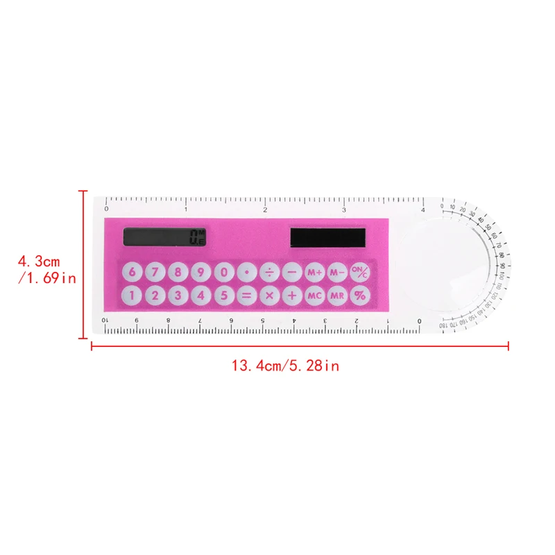 

New Design 2 in 1 Mini Plastic Arithmetic Ruler with Calculator Kid Stationery School Office Gifts