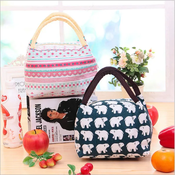 Новая Модная Портативная Изолированная Холщовая Сумка для ланча термальная еда