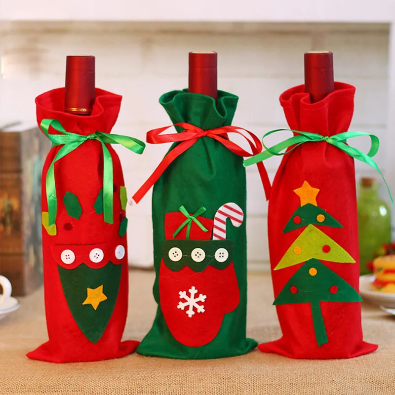 

Merry Christmas Wine Cover Christmas Decorations for Home Dinner Party Duendes Navidad Cristmas Dec New Year Decoration Gifts