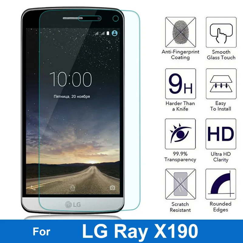 0 26 мм 9H закаленное стекло для LG Ray X190 F670 5 дюймов Защита экрана Передняя защитная