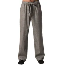 Top Qualität Grau Chinesischen männer Kung Fu Hosen Baumwolle Leinen Hosen Wu Shu Kleidung Größe S M L XL XXL XXXL MN001