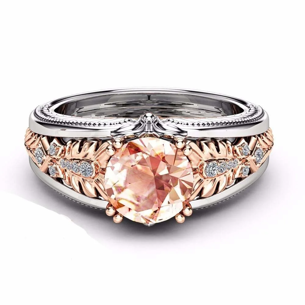 14k розовое золото 1 карат бриллиантовое кольцо для женщин Bizuteria Bague Etoile сапфир Gemstone14k золото и бриллиант обручальное кольцо с топазом