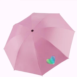 Qeeuanl Vinyl Tri-Folding Umbrella Super Sun Protection Sun Umbrella Female Dual-Use Sun Umbrella UV Sun Protection Umbrella Color : Pink