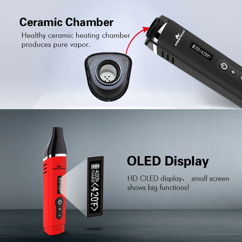 AIRISTECH airis Herbva Viva испаритель с сухой травой Портативный Vape ручка Oled дисплей 2200 мАч