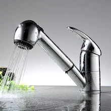 Kitchen Faucets Pull Out Sprayer Taps 360 Degree Swivel Crane Brass Wash Basin Faucet Hair Washing Beige With Dot Tap YC-CL3002