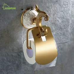 Европейский Керамика Золото Туалет Бумага держатель рулона ткани держатель твердая латунь Аксессуары для ванной комнаты продукты Бумага