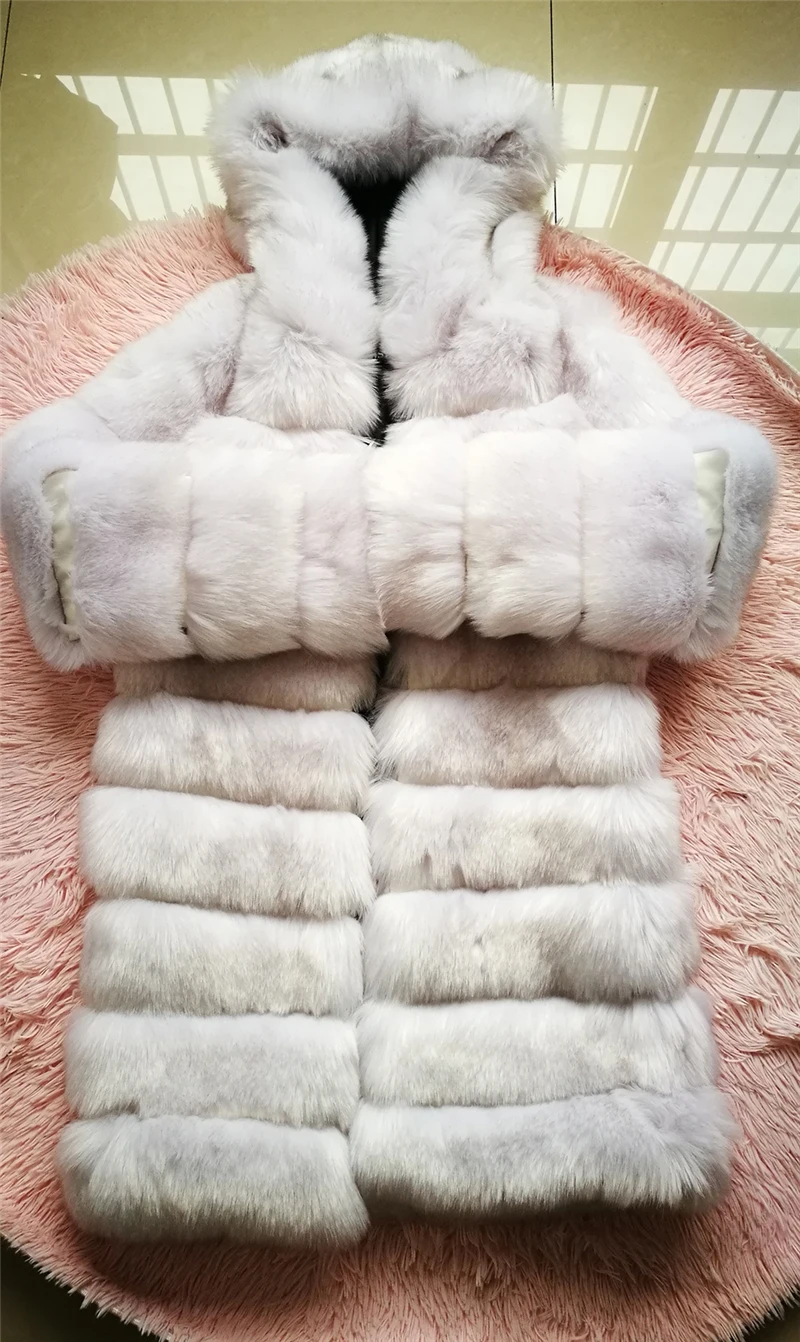 Роскошное длинное пальто из искусственного меха, вес 1,8 кг, повседневное плотное пальто с длинным рукавом из лисьего меха, плюшевое пальто, теплое пальто размера плюс 4xl, зимнее меховое пальто с капюшоном