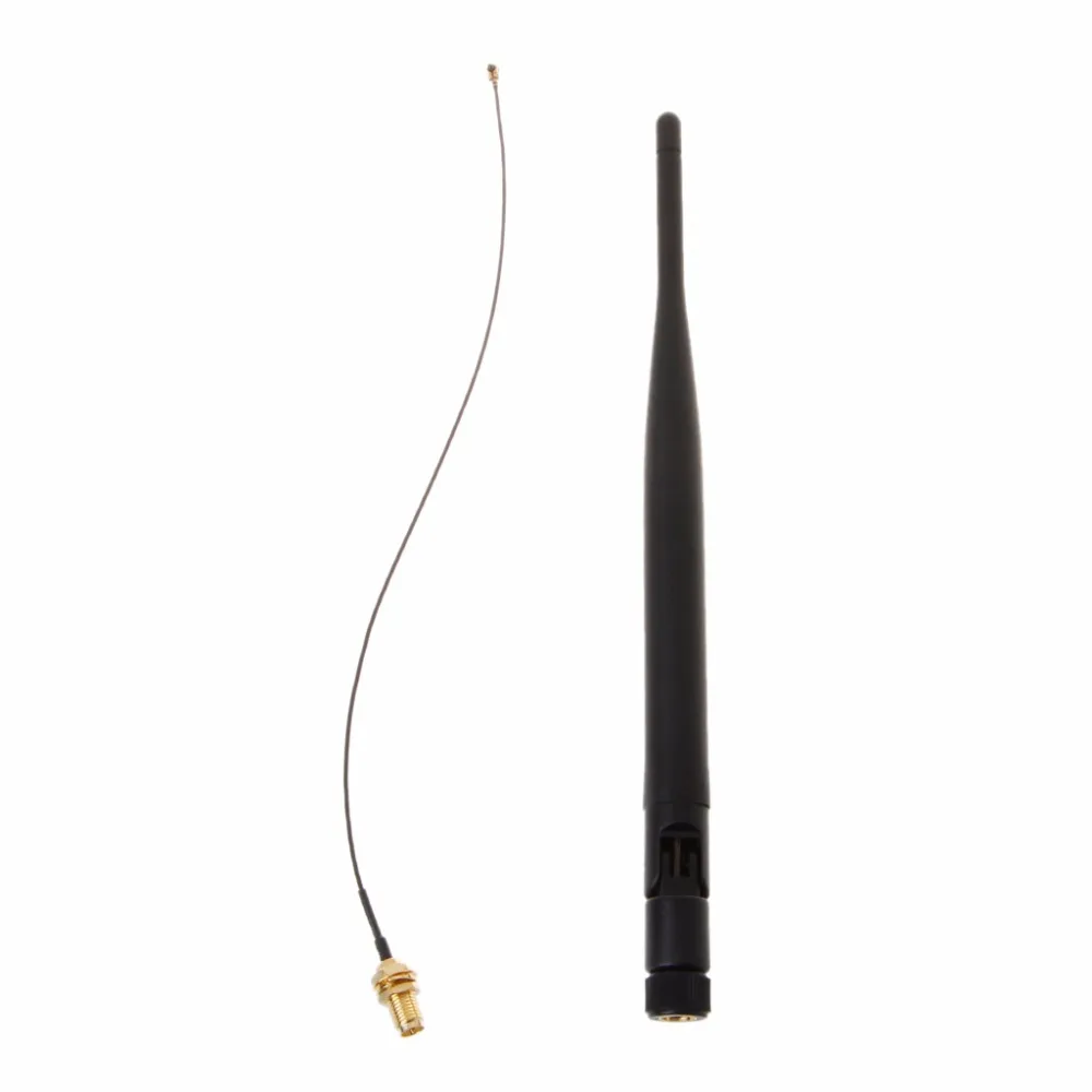 

Free shipping 5dBi 2.4GHz Wireless WiFi Antenna RP-SMA With PCI U.FL IPX Pigtail Cable Kit