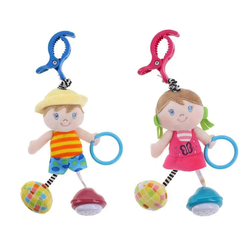 

Cartoon Baby Boy Girl Infant Stroller Hanging Rattle Toy with Teether Soft Plush Cute Baby Crib Trolley Hanging Doll Toy