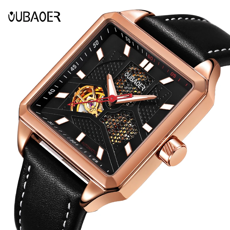 OUBAOER Luxury Brand Fashion Casual Men Watches Automatic Mechanical Watch Business Clock Leather Strap montre homme 2017 New OUBAOER Luxury Brand Fashion Casual Men Watches Automatic Mechanical Watch Business Clock Leather Strap montre homme 2017 New