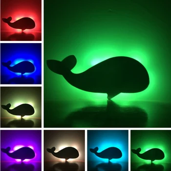 

Novelty Whale LED Lampara nigth light Wall lamp for Children Decor Sleeping light Porch light lava lampara Kids Baby Toys Gift