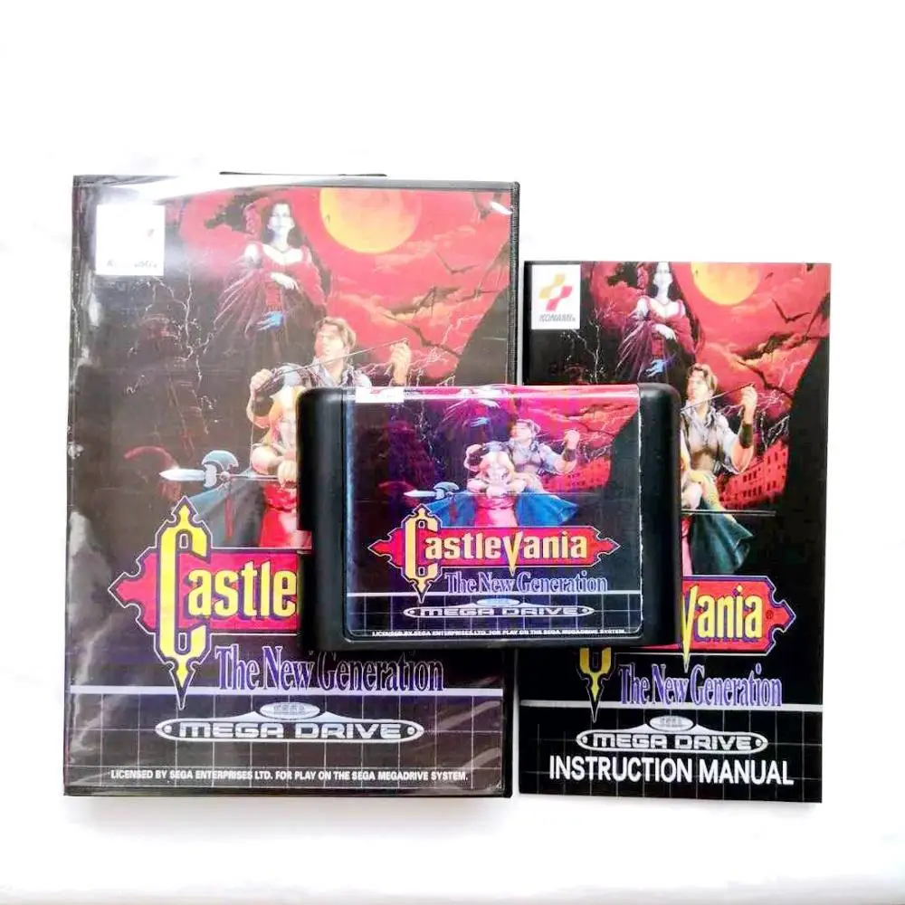 

Castlevania New Generation for 16 bit Sega Genesis/Megadrive Video Game Cartridge Console with Retail Box and Instruction Manual