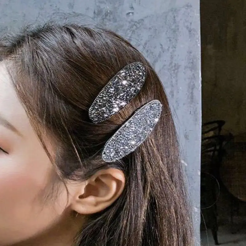 

14 Color Minimalist Side Bang Decorative BB Hair Clip Women Imitation Crystal Shimmer Rhinestone Geometric Hairpin Snap Barrette