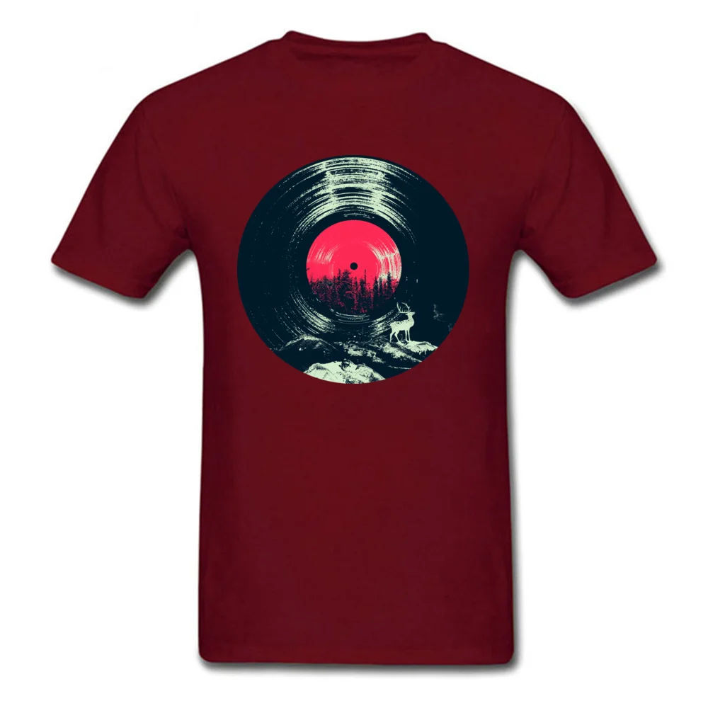 Vinyl Deer comfortable Summer/Fall 100% Cotton Crew Neck Male Tops Shirts Printed Tops & Tees Fitted Short Sleeve Tshirts Vinyl Deer maroon