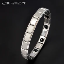 Qihe ювелирные изделия Титан Сталь серебро Цвет звено цепи Для Мужчин's Bracelet& Bangle, модные ювелирные изделия для Для мужчин и мальчиков подарок