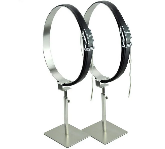 Metal Double Belt Holder Stand Belt Display Rack Belt Rack Stand showing stand shelf belt holder