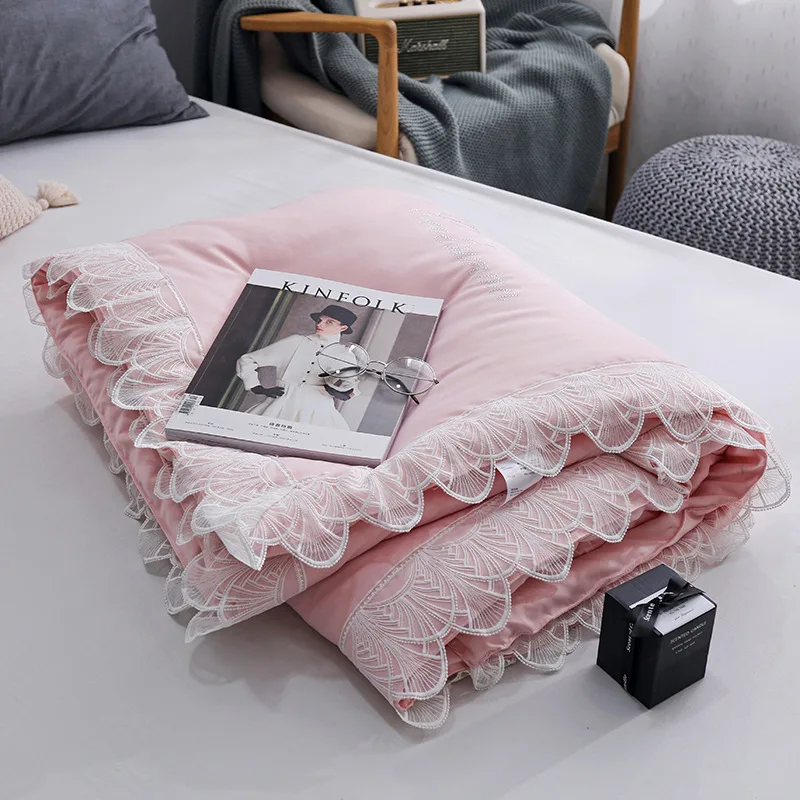 HXCOCLS Tencel Summer Quilt Washable Silk Summer Cool Air Conditioning Quilt With Thin Core for Home Bedding Soft Blanket Quilt