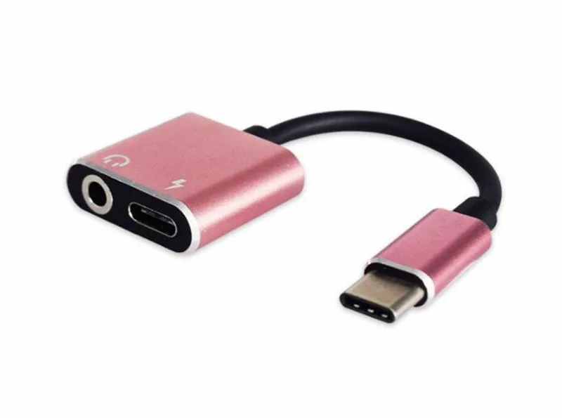 USB Type C Audio Charging Adapter 2 in 1 Type C Male to 3 5mm Headphone Charging Converter For Huawei Mate 10 Pro
