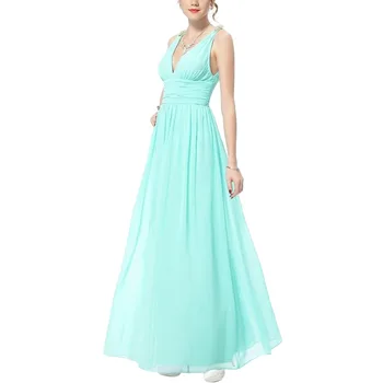 

2019 New Wedding Bridesmaid Party Sisters Regiment Dress Elegant Women Girls High Waist Sleeveless Chiffon Long Dress