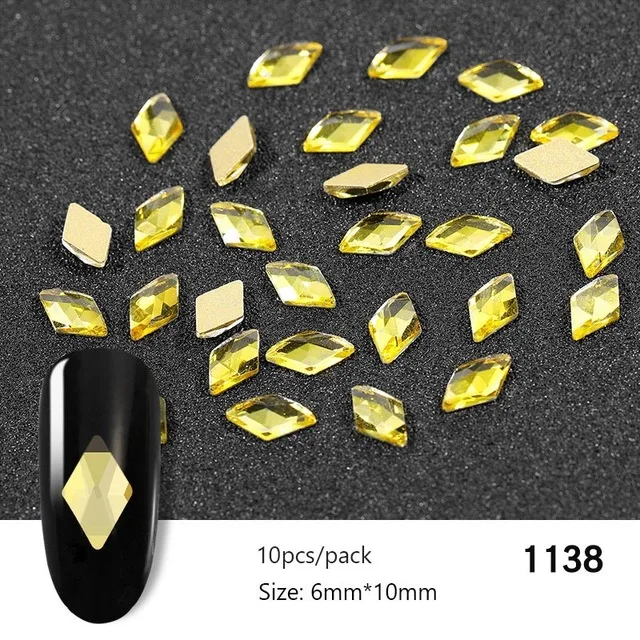 3D Стразы для дизайна ногтей с плоской задней стороной, цветной алмазный камень для украшения ногтей, сделай сам, маникюр, 3D Стразы, драгоценные камни, 10 шт. 020 - Цвет: 7
