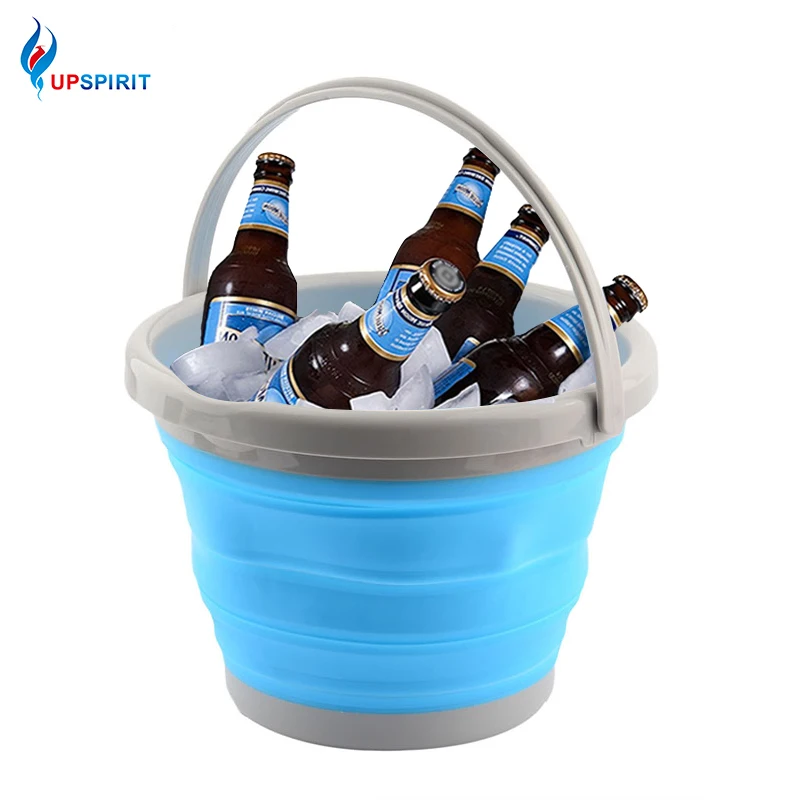Upspirit Foldable Silicone Retractable Ice Bucket Champagne Wine Beer