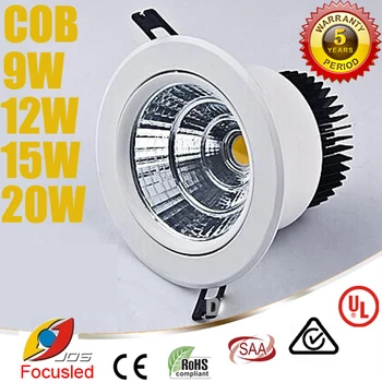 

Hot SALE-COB 9W 12W 15W 20W LED Downlights CRI>88 Energy Saving Tiltable Fixture Recessed Ceiling Down Lights Lamps SAA CE&ROHS